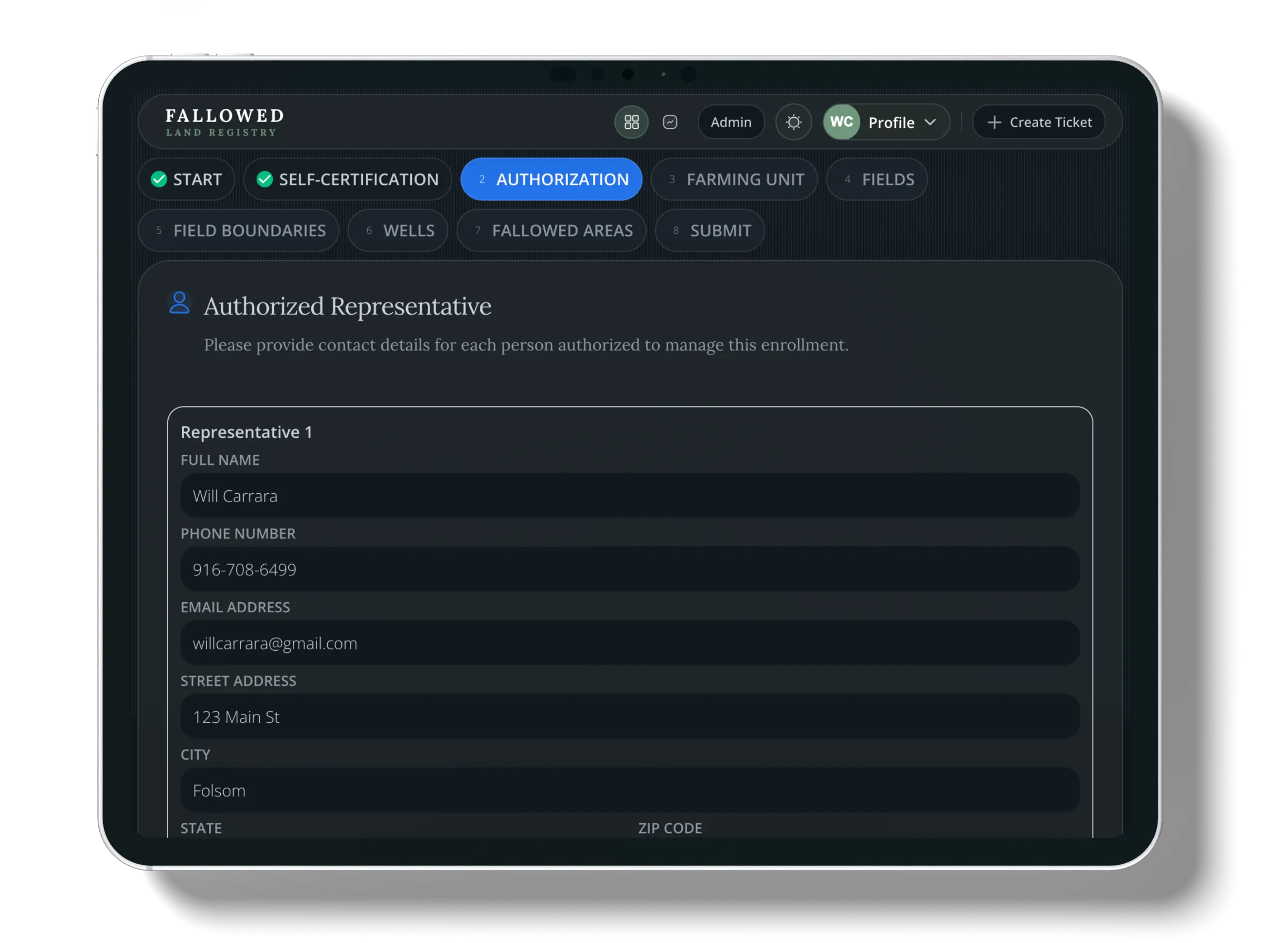 Step 3: Authorization screenshot