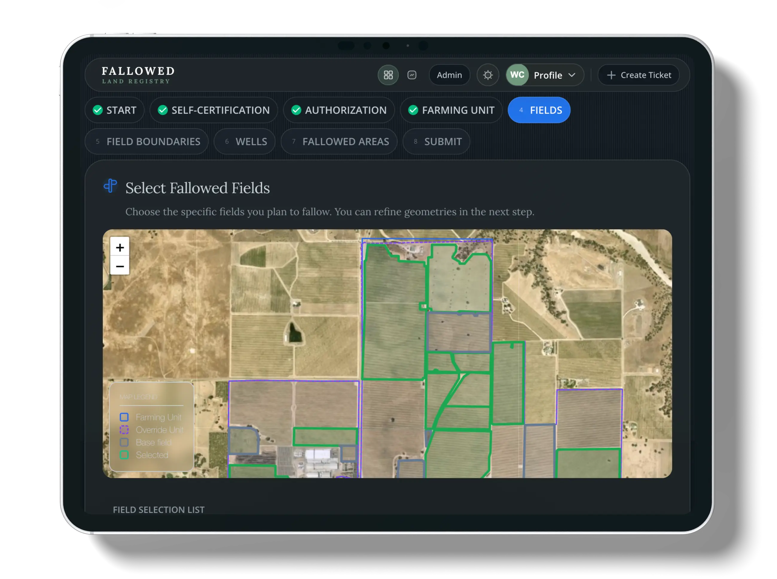 Step 5: Field Selection screenshot